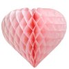 Dekorace závěsná Srdce plástvové světle růžové 26 cm