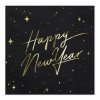 Ubrousky papírové Happy New Year černé 33 x 33 cm 20 ks
