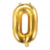 Balónek fóliový číslice 0 zlatá 35 cm