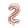Balónek fóliový číslice 2 Rose Gold 35 cm