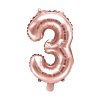 Balónek fóliový číslice 3 Rose Gold 35 cm