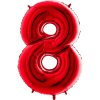 Balónek fóliový číslice 8 červená 105 cm