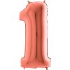 Balónek fóliový číslice 1 Rose Gold 105 cm