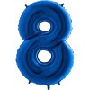 Balónek fóliový číslice 8 modrá 105 cm