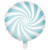 Balonek foliový designový bonbon 45 cm světle modrý