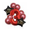 Balonkovy buket 3. narozeniny chrom cervena 34PRS39CHC