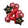 Balonkovy buket 4. narozeniny chrom cervena 34PRS49CHC