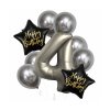 Balonkovy buket 4. narozeniny chrom stribrna 34PRS49CHSTR
