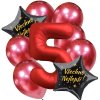 Balonkovy buket 5. narozeniny chrom cerveny 34PRSCH59CHC