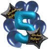 Balonkovy buket 5. narozeniny chrom modra 34PRSCH59CHM