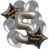Balonkovy buket 5. narozeniny chrom stribrny 34PRSCH59CHSTR
