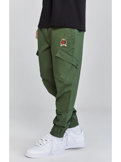 SikSilk Green Khaki Cargo Pants – Khaki cargo kalhoty