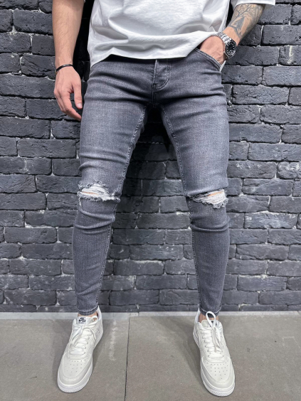 Šedé skinny fit džíny SHARP