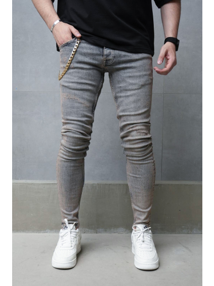 Modré skinny fit džíny Chain Smoke
