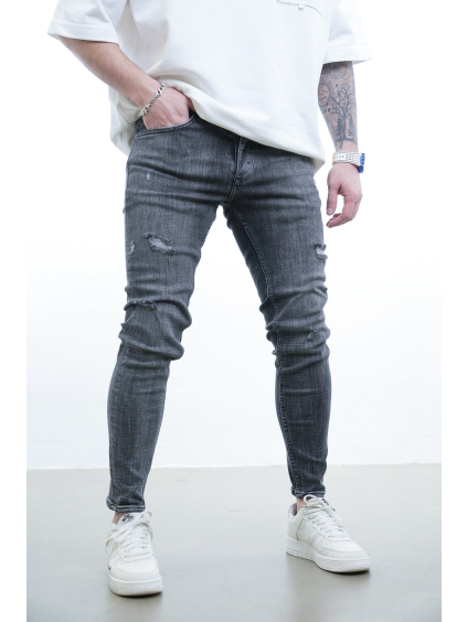 Šedé skinny džíny – Ash Ripped