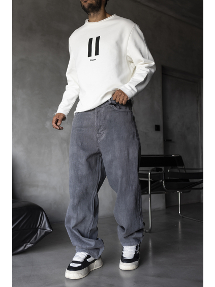 Šedé baggy fit džíny Aurore