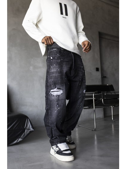 Černé baggy fit džíny Ravage