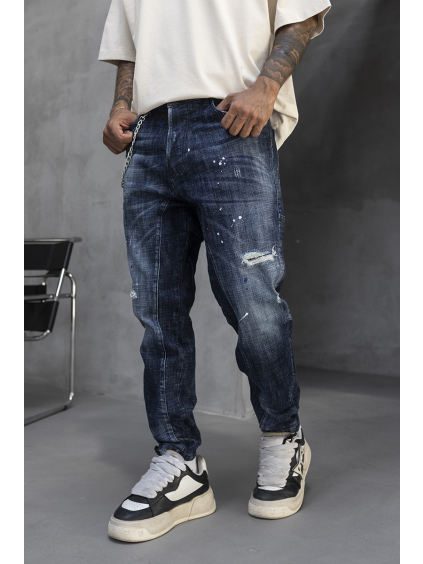 Tmavě modré loose fit džíny Bleu Rust