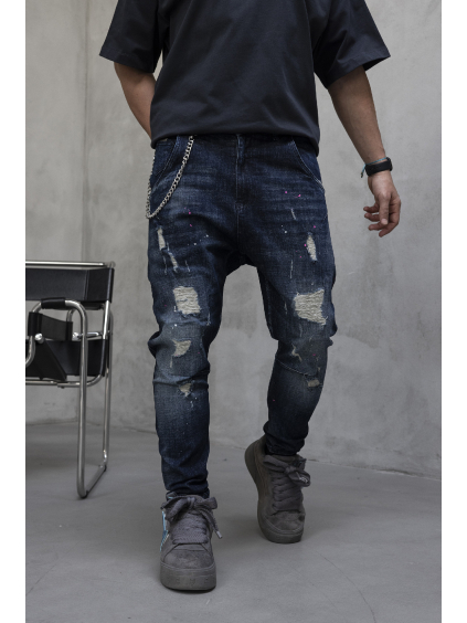 Modré Loose fit džíny Ravus