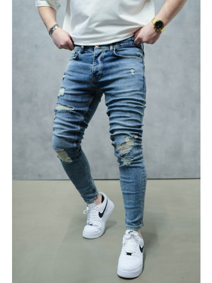 Světle modré skinny fit rifle – AERON