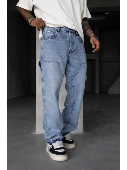 Loose fit světle modré rifle – Street Cargo