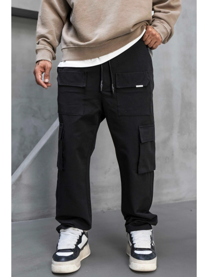 Černé cargo kalhoty – District