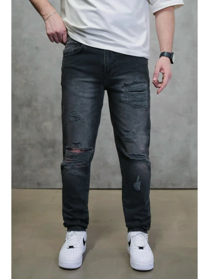 Černé straight fit džíny – GRIM