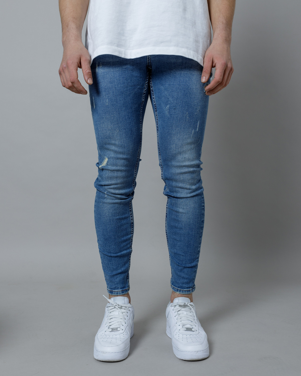 Modré skinny fit džíny AWKWARD Velikost: 33