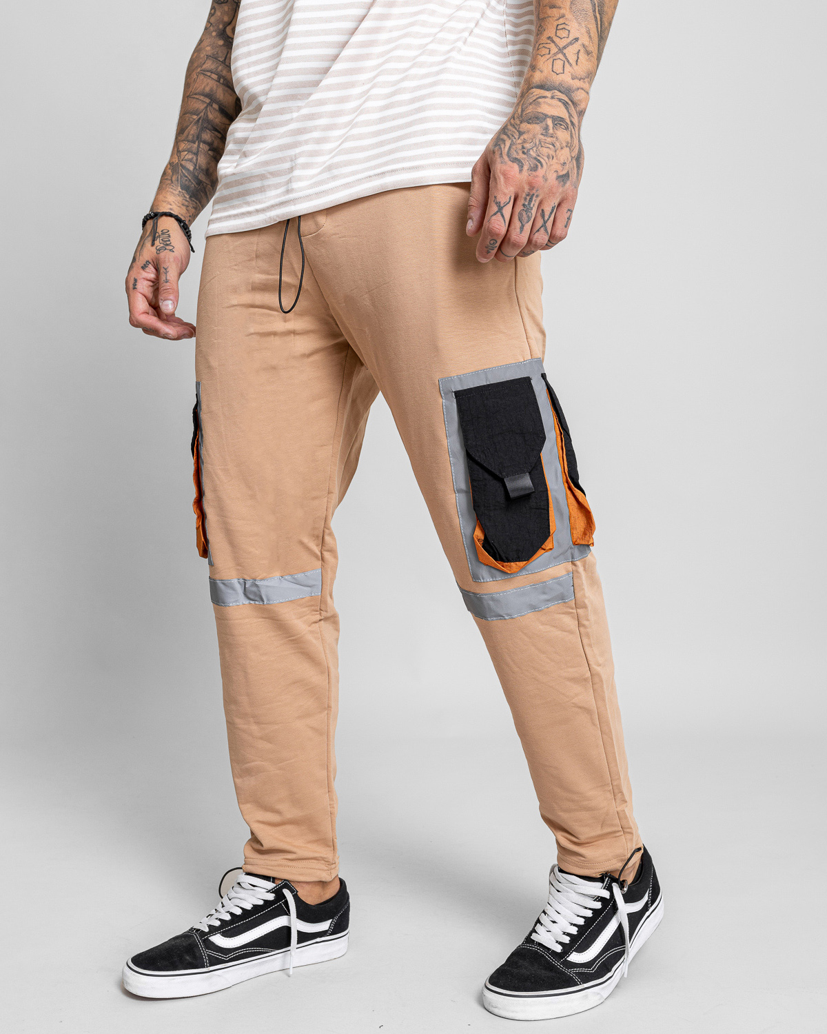 Hnědé cargo fit tepláky TALON Velikost: S