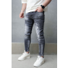 Šédé skinny fit džíny Dark Splatter