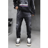 Černé slim fit džíny s distressed efektem Noir