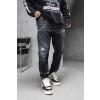 Černé slim fit džíny s distressed efektem Noir