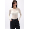 fitilli transparan ekru bluz 51201
