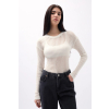 fitilli transparan ekru bluz 51199