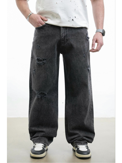 Čierná baggy fit džíny INVICTUS (Veľkosť 38)