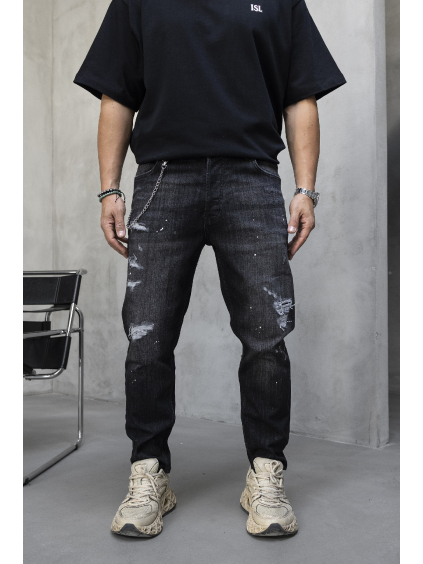 Čierne Slim fit rifle Atelier (Veľkosť 38)