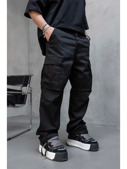 Čierne cargo fit kalhoty – KAI (Veľkosť XL)