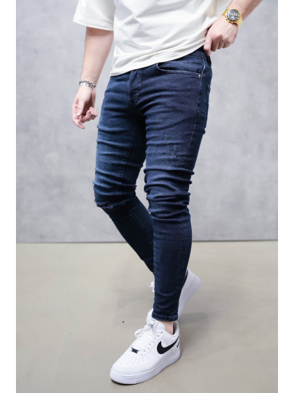 Tmavomodré skinny fit rifle – CAEL