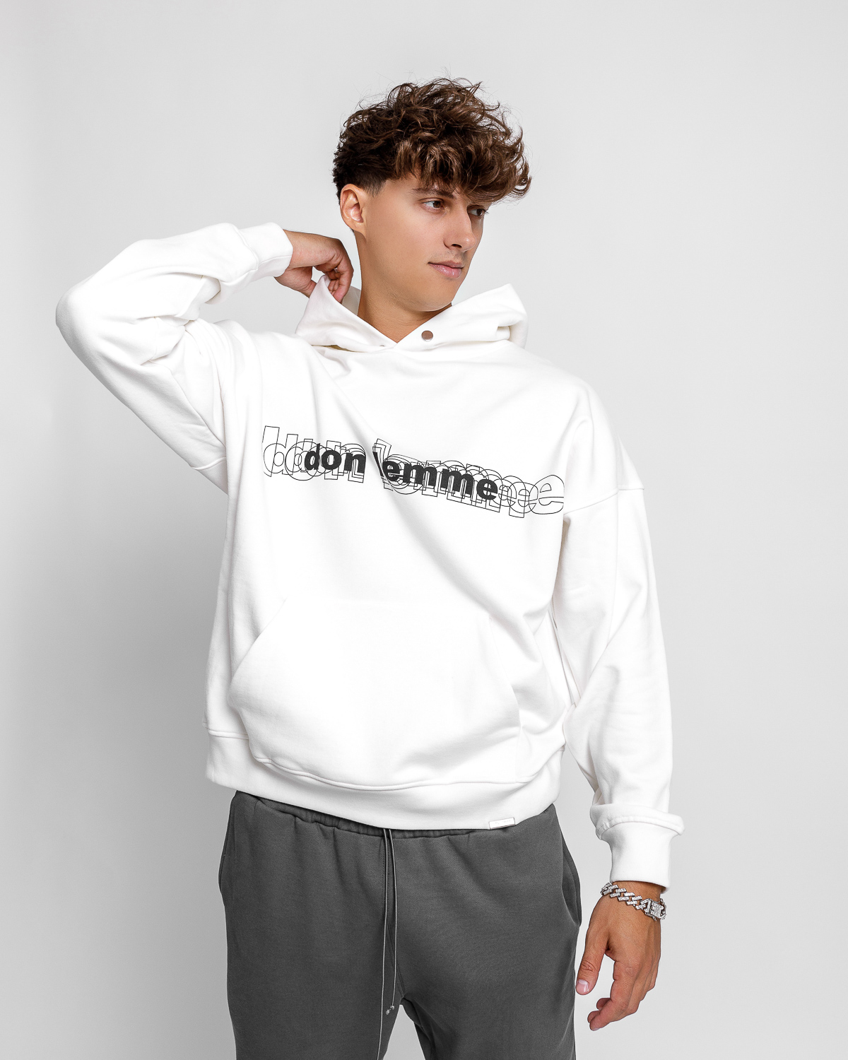 Don Lemme Unisex Mikina Explore - white Veľkosť: L