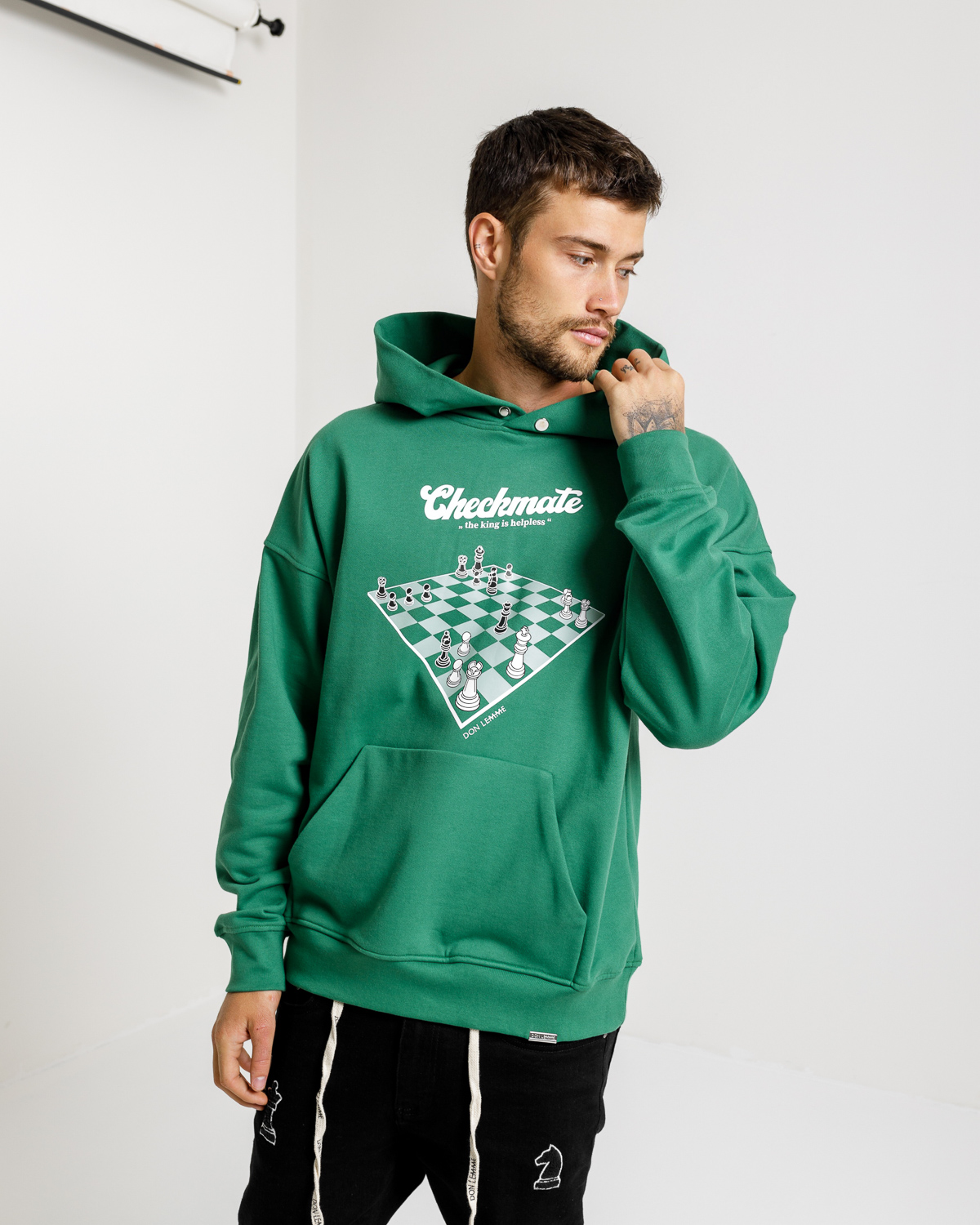 Don Lemme Unisex Mikina Checkmate - green Veľkosť: L