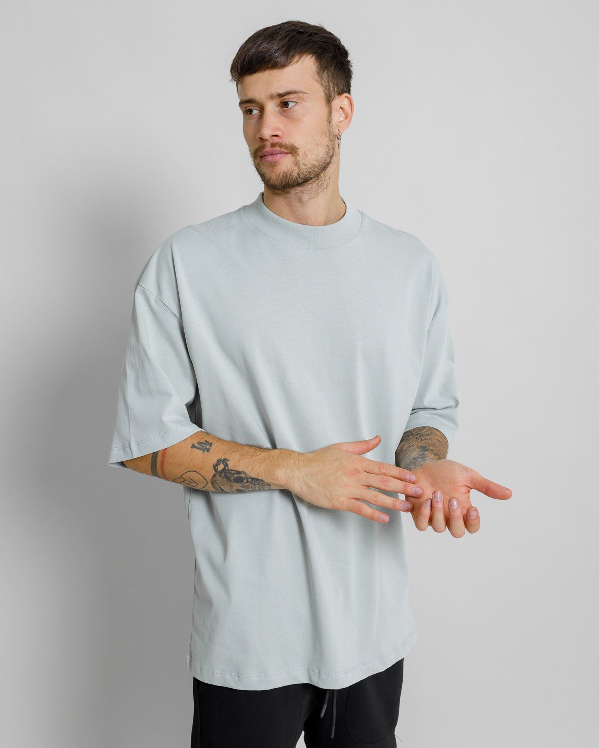 Sivé oversized triko ALMONY Veľkosť: S