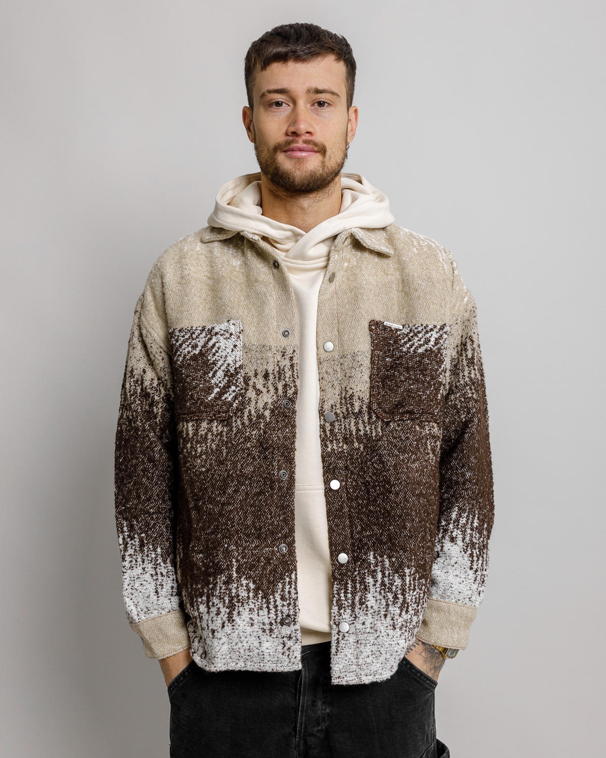 Béžová oversized košeľa POKLE Veľkosť: XL