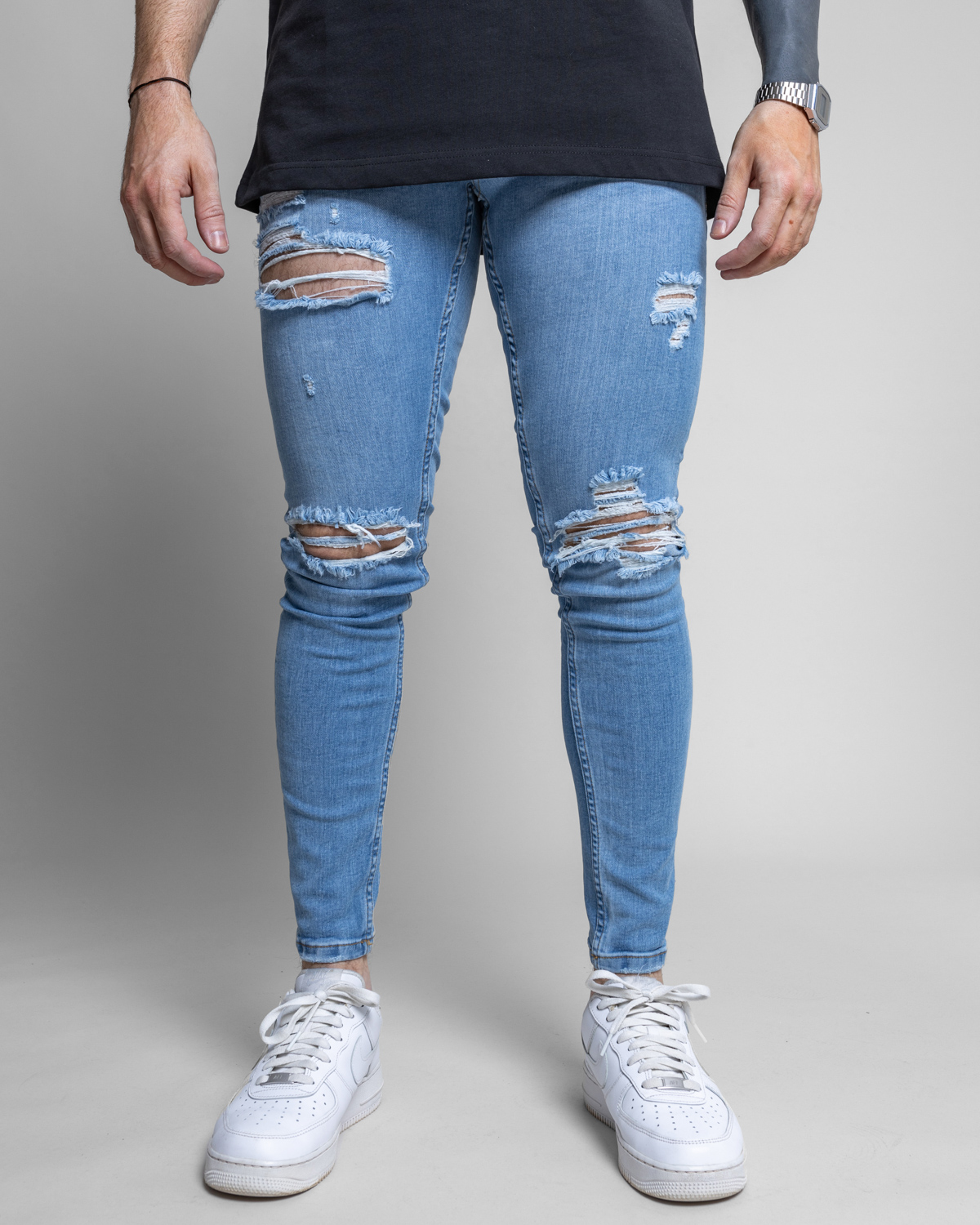 Modré skinny fit rifle EUROPEAN Veľkosť: 32