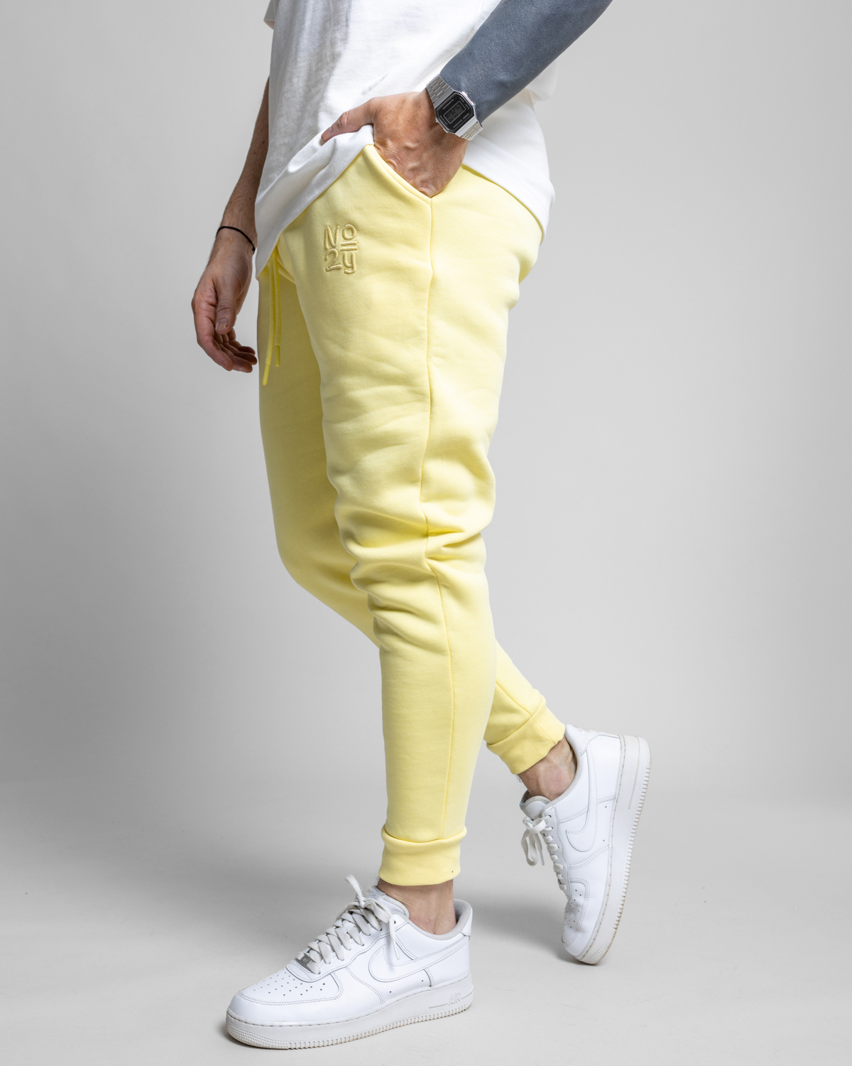 Žlté slim fit tepláky FIVE Veľkosť: L