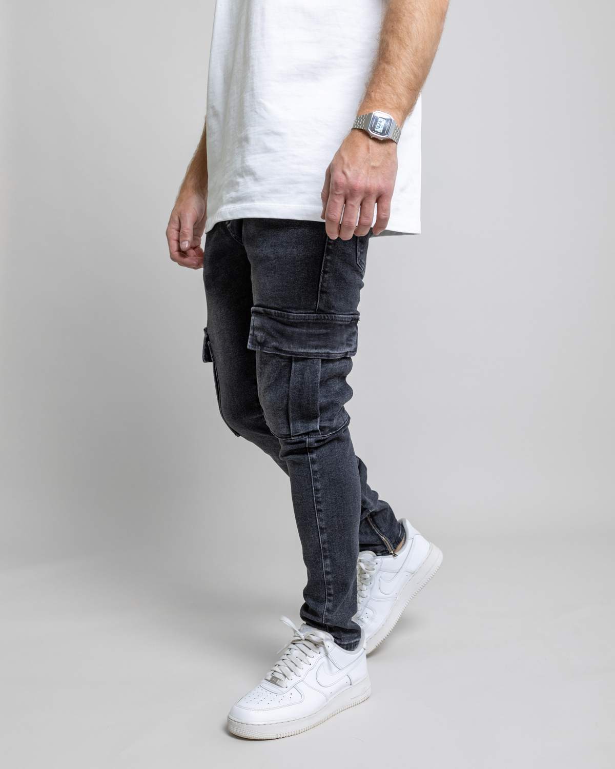 Čierne cargo rifle PASTE Veľkosť: 34