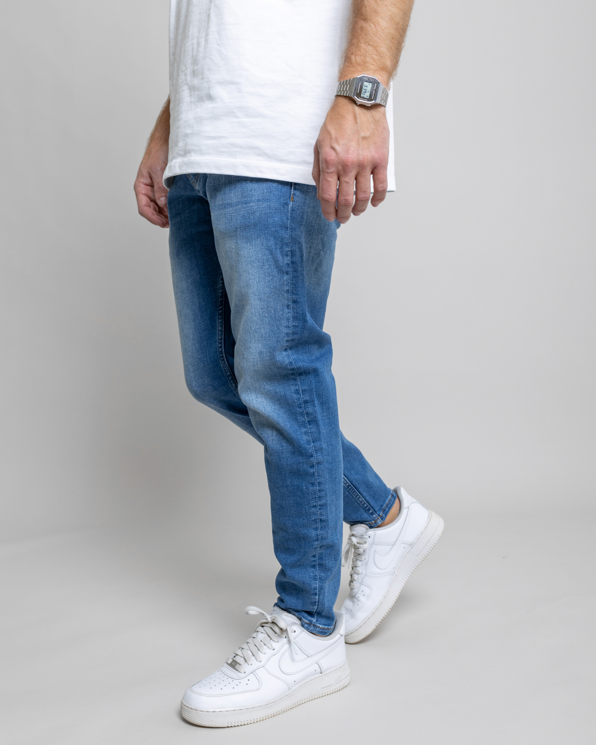 Modré slim fit rifle SOCK Veľkosť: 34