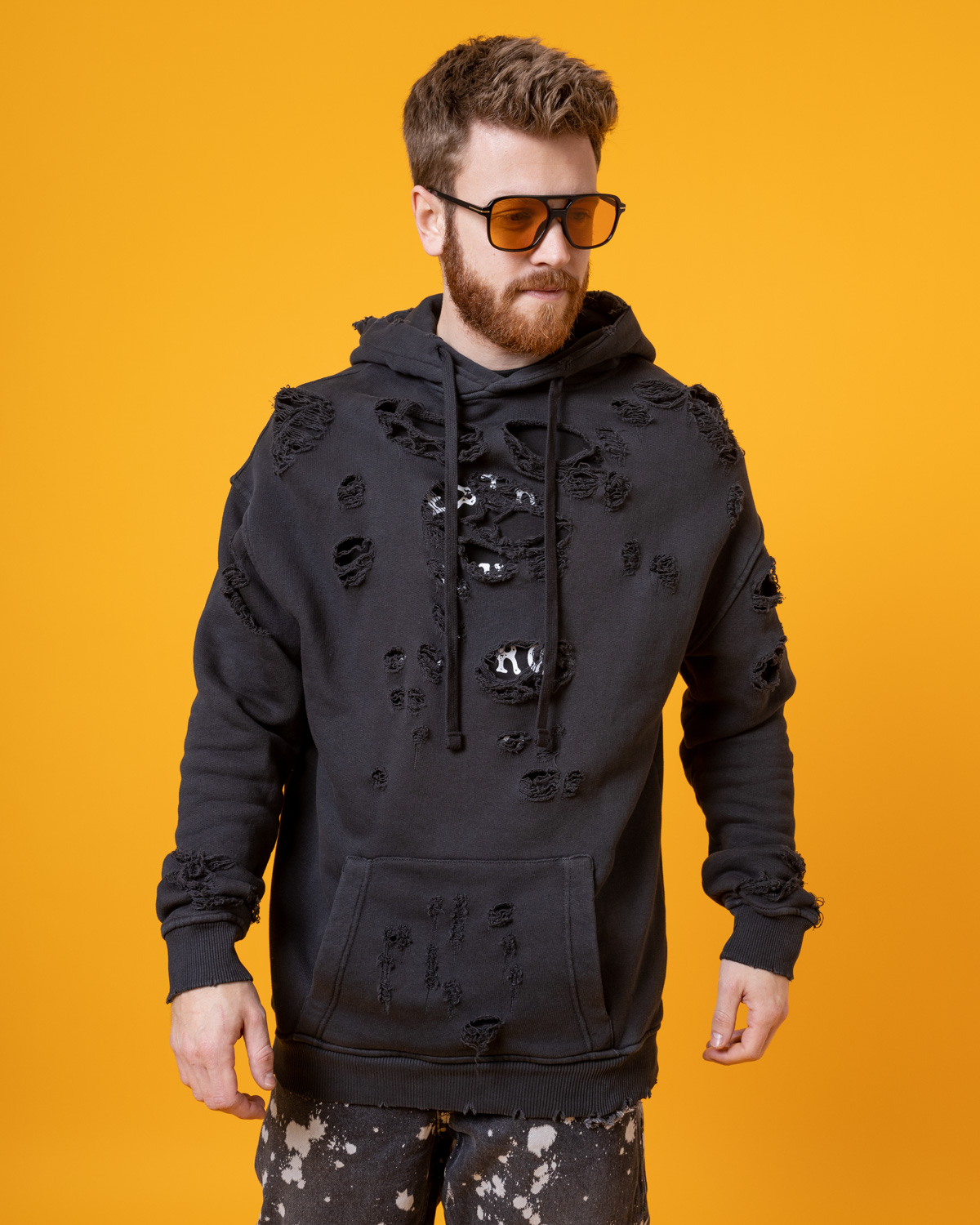 Čierna mikina Post Veľkosť: XL