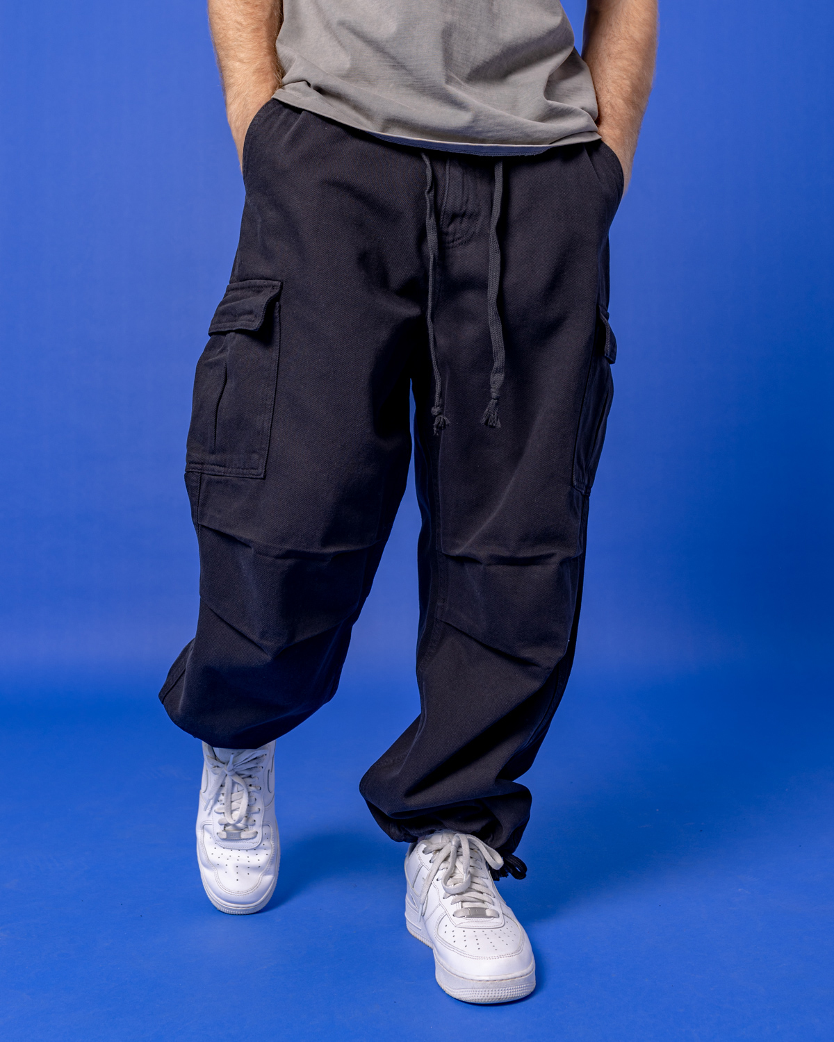 Čierne cargo parachute nohavice BEDES Veľkosť: M