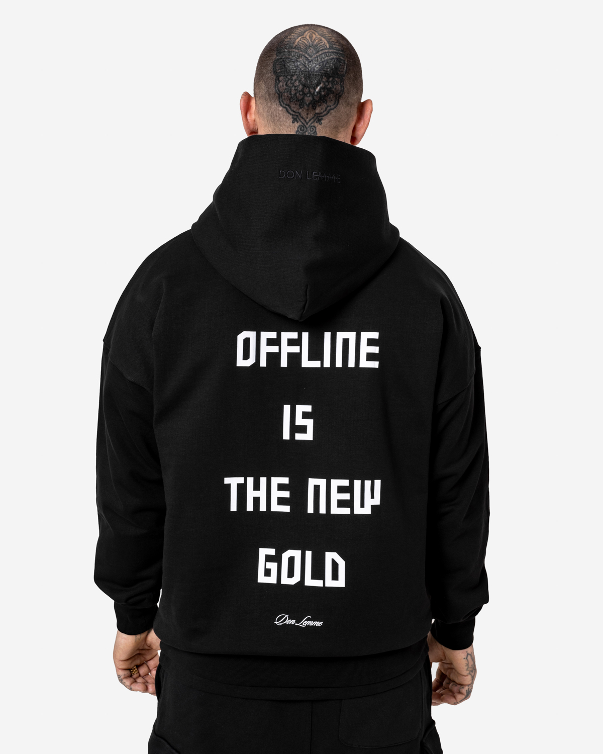 Don Lemme Oversized Mikina Gold - black Veľkosť: L