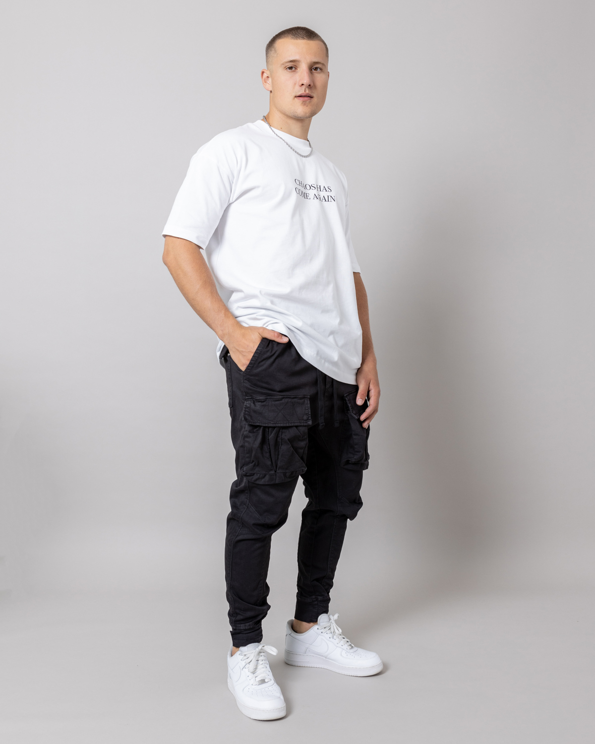 Čierne cargo nohavice KISSIR Veľkosť: L